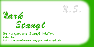 mark stangl business card